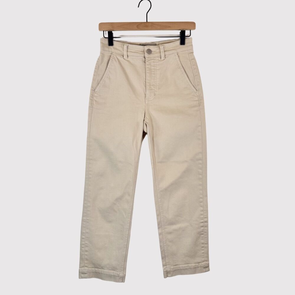 Everlane Womens Pants Beige Chino Mid Rise Straight Ankle Trouser Stretch Size 2